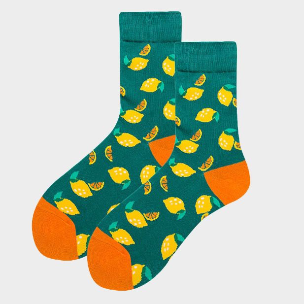 Women's Fruit Lemon Art Cotton Socks
